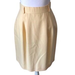 Vintage Evan-Picone Wool Pencil Skirt Butter Yellow High Waisted Sz 4
